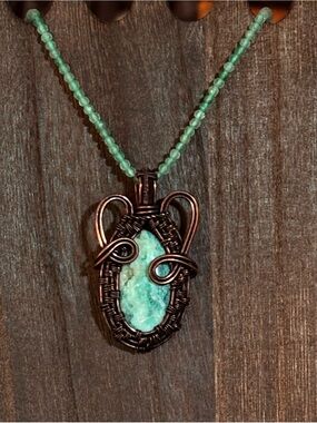 Amazonite Wire Wrap Pendant